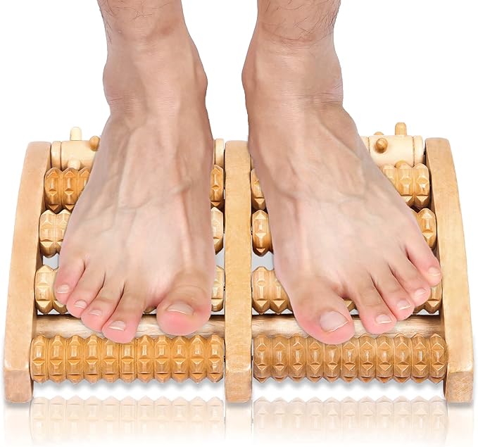 Fotmassageroller premium trä för optimal återhämtning