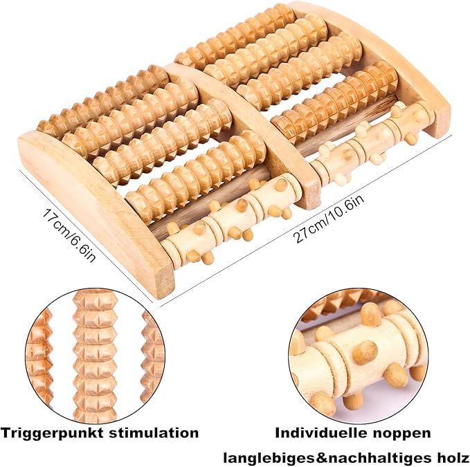 Fotmassageroller premium trä för optimal återhämtning